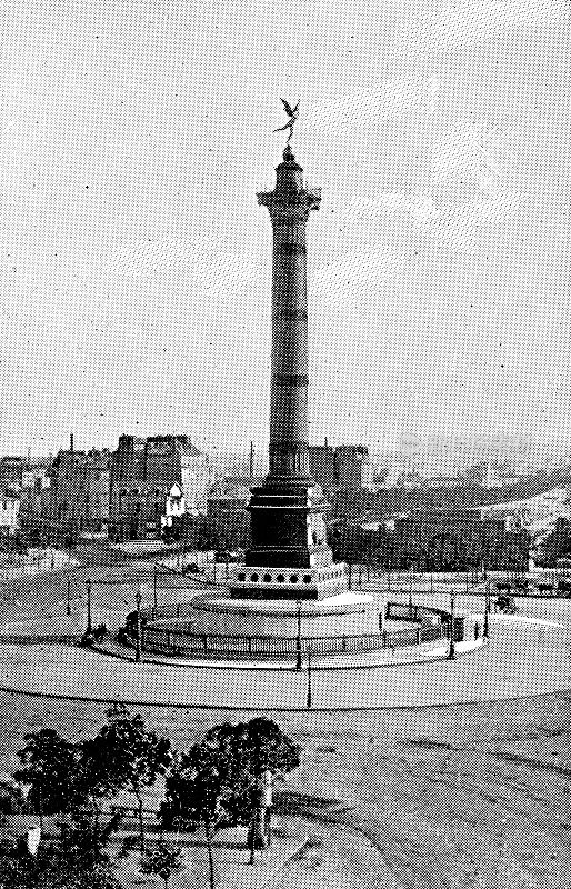 法国巴黎巴士底广场的七月柱，19世纪