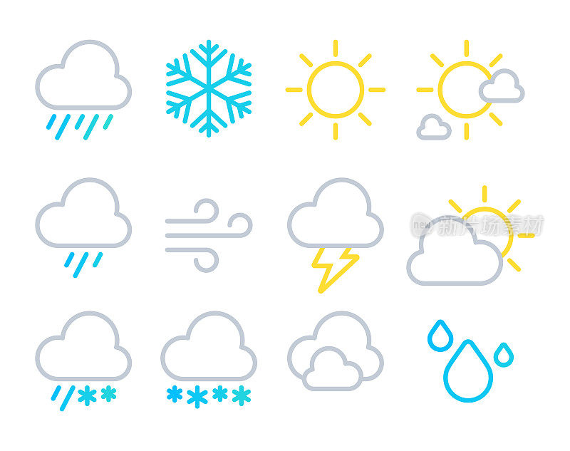 天气预报线图标