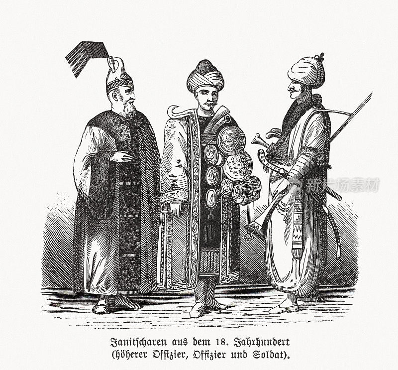 18世纪的禁卫军，木刻，1893年出版