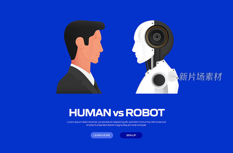 机器人，机器人行业概念矢量插图网站横幅，广告和营销材料，在线广告，商业演示等。
