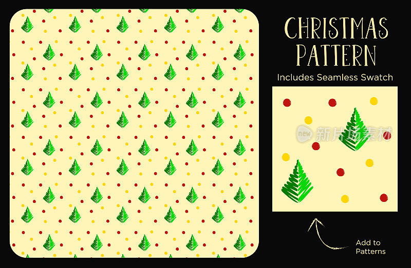 无缝圣诞树图案的快乐时尚纹理印花纺织品