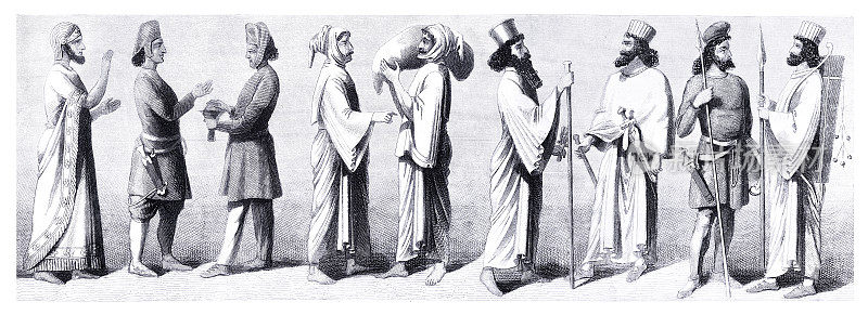 穿着传统服饰的古波斯人