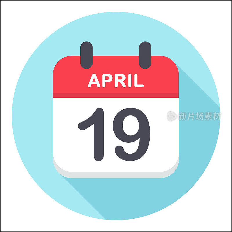 4月19日-日历图标-圆形