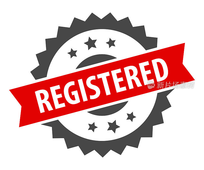 注册-印章，印，印章模板。难看的东西效果。向量股票插图