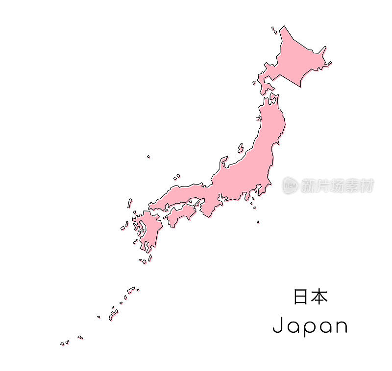 地图的日本可编辑的笔画