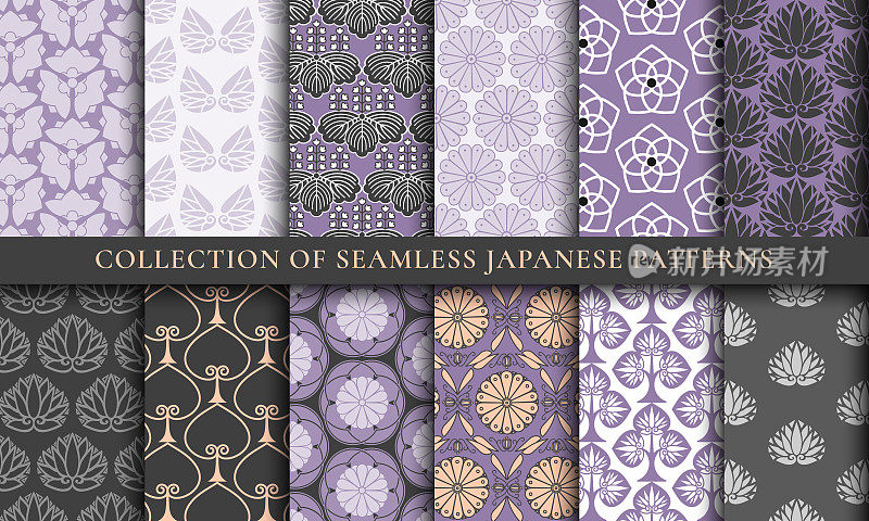 日本亚洲传统无缝图案集合集