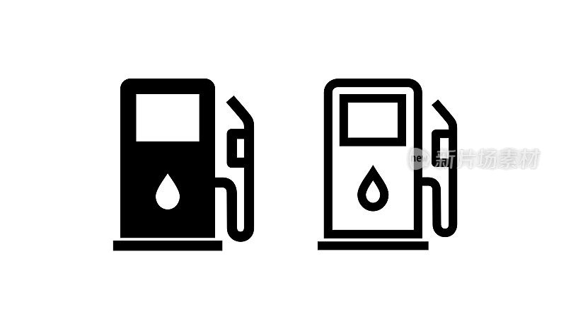 加油站图标。象征给汽车加油。签一辆车。
