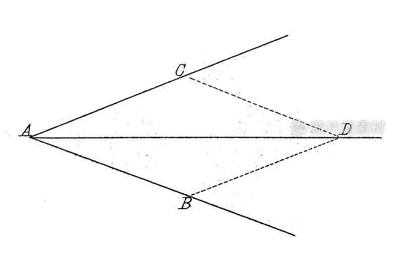 古董插图，数学和几何:三角形属性