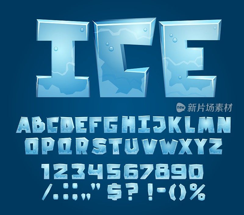 冰晶字体，字体，冬季字体字母表
