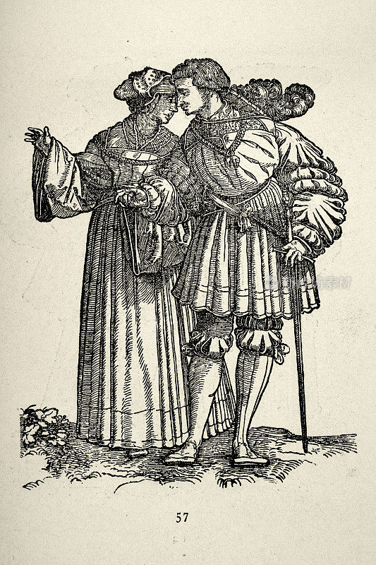 汉斯・肖弗莱因的婚礼舞者，蚀刻，16世纪德国艺术