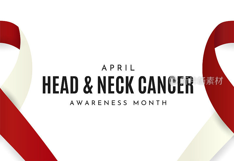 头颈癌宣传月海报，三月。向量