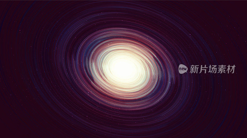 圆形星云间的星系背景与银河系螺旋，宇宙和星空的概念设计，矢量