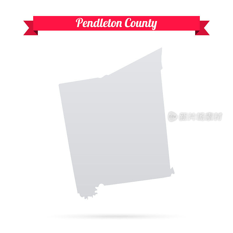 彭德尔顿县，肯塔基州。白底红旗地图