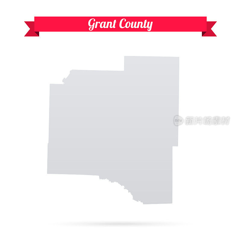 阿肯色州格兰特县。白底红旗地图
