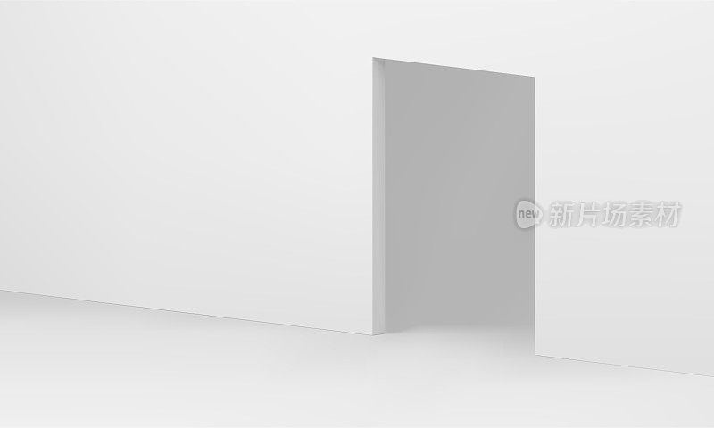 白色三维室内入口出口矩形拱门空展厅等距设计现实向量
