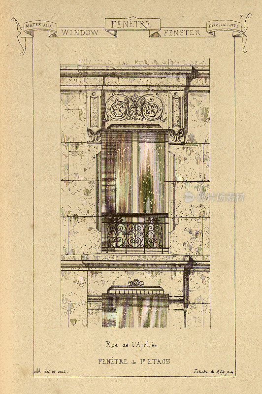 建筑窗框，开窗，建筑史，装饰和设计，艺术，法国，维多利亚，19世纪。