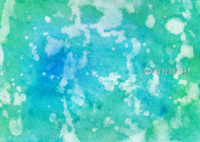 彩色的绿色和蓝色手绘抽象背景