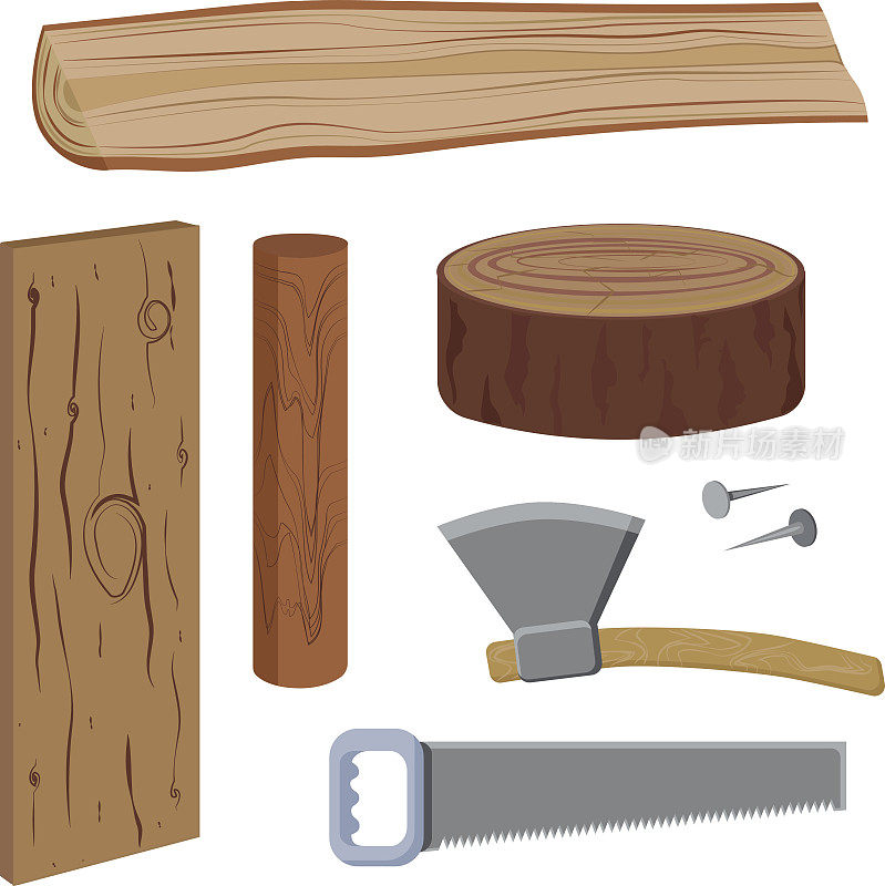 放置木材和工具