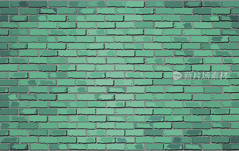 蓝绿色的砖墙