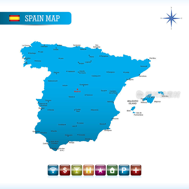 西班牙矢量地图