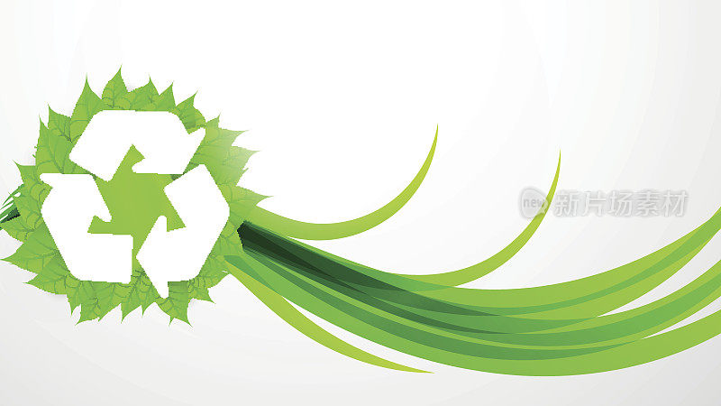 绿色生态循环背景，矢量插图