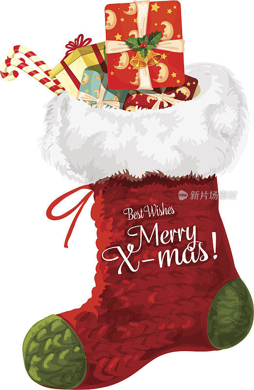 圣诞袜与礼物贺卡设计