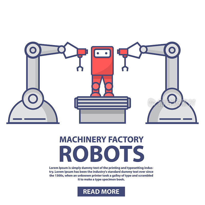 输送带机械臂是工厂装配机器人的自动化生产线