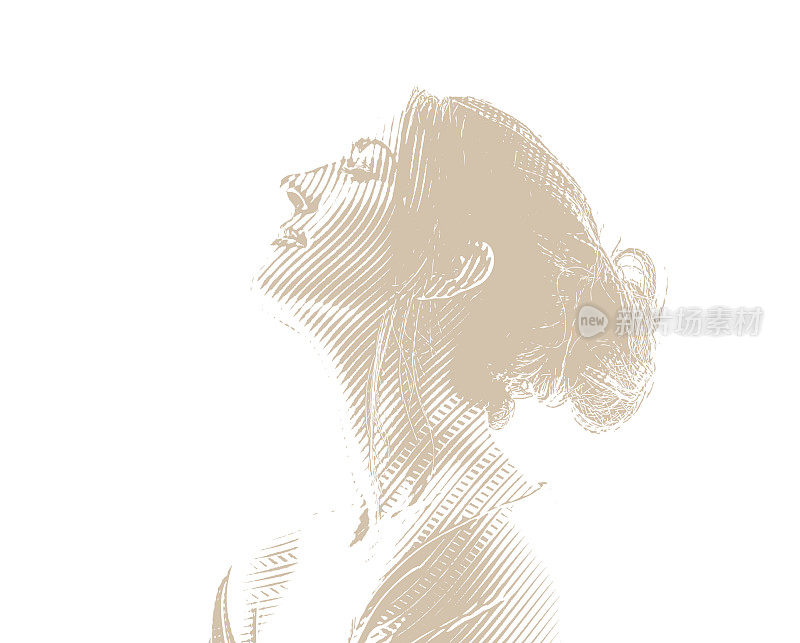 雕刻一个宁静的年轻女子的肖像