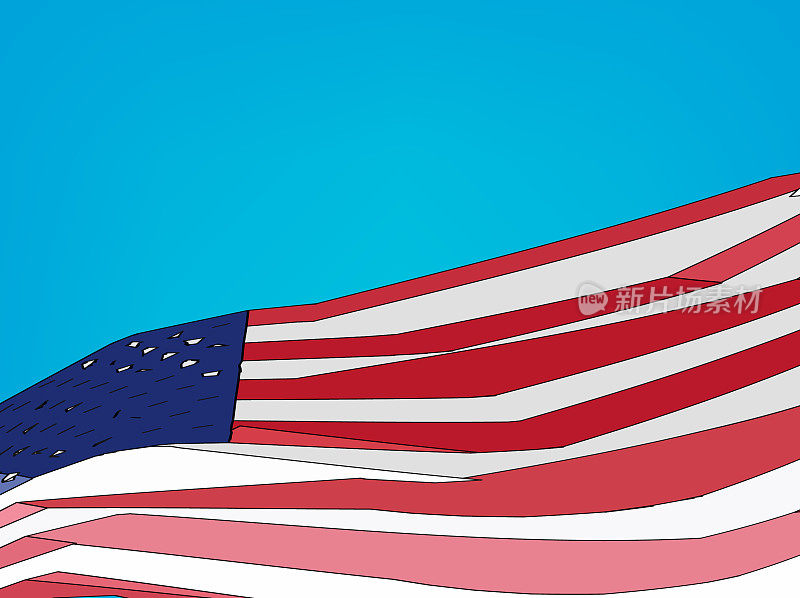美国国旗设计油漆效果