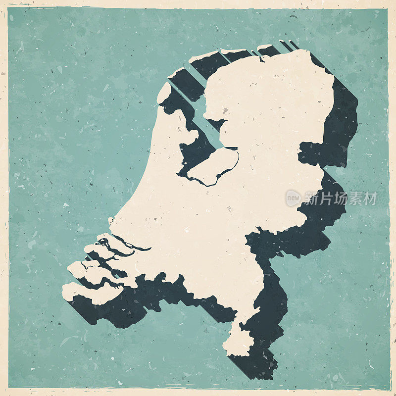 荷兰地图复古风格-旧纹理纸