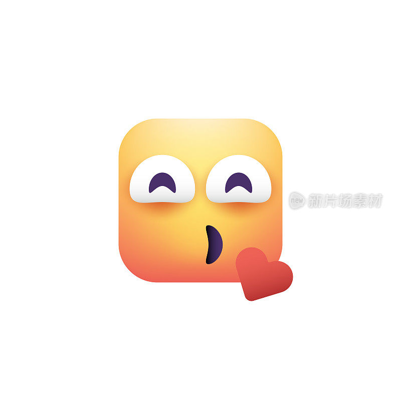 Emoticon设计立方体形状逼真着色