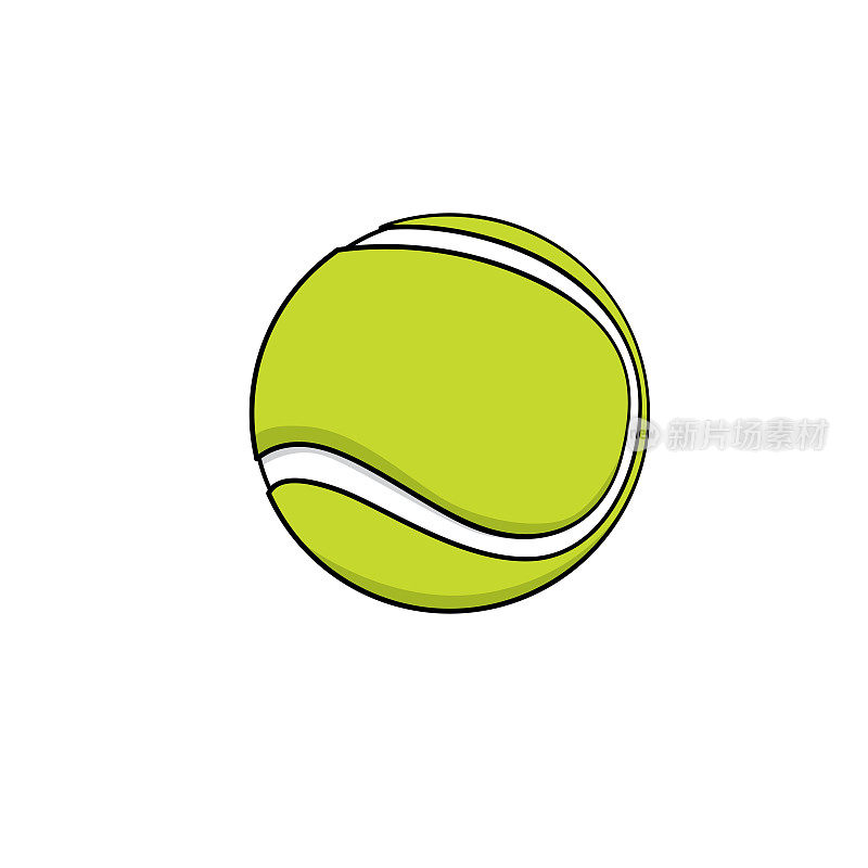 绿色网球插图在一个白色的背景组装或创建教学材料的母亲谁做家庭学校和教师谁找到图片的教学材料，如抽认卡或儿童书籍。