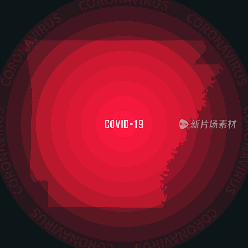 阿肯色COVID-19传播地图。冠状病毒爆发