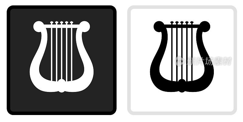 音乐竖琴图标上的黑色按钮与白色翻转