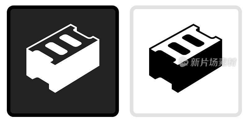 砖块图标上的黑色按钮与白色滚动