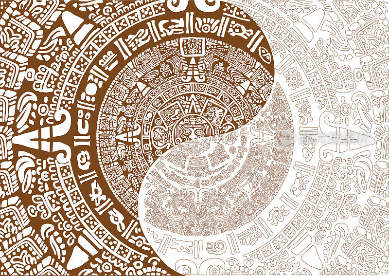根据玛雅历法以阴阳的形式绘制