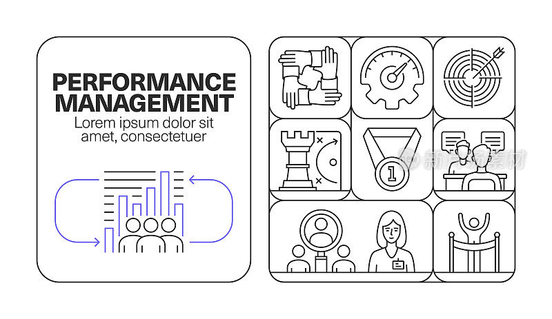 性能管理横幅线图标集设计