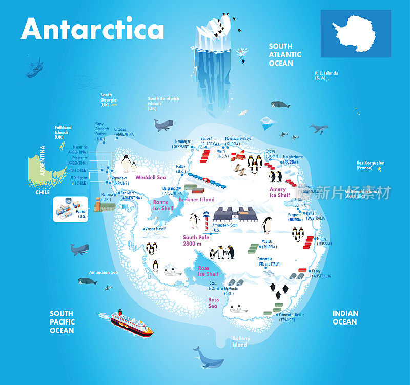 南极旅行地图