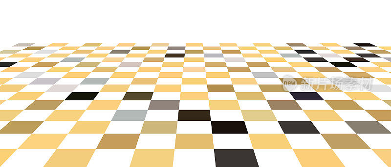 矢量棋盘纹理瓷砖地板透视背景