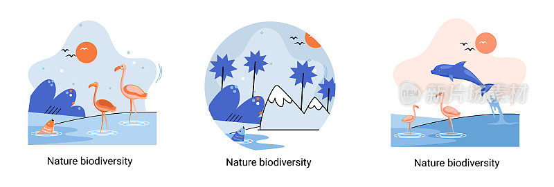 自然界的生物多样性是指地球上生命的环境多样性。拯救野生动物生态系统隐喻