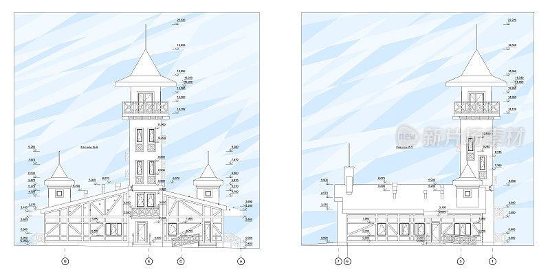 详细的消防站建筑图纸及图纸。