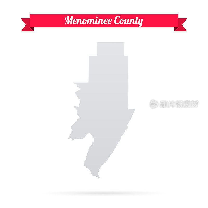 密歇根州梅诺米尼县。白底红旗地图