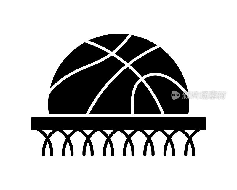 篮球黑线和填充矢量图标
