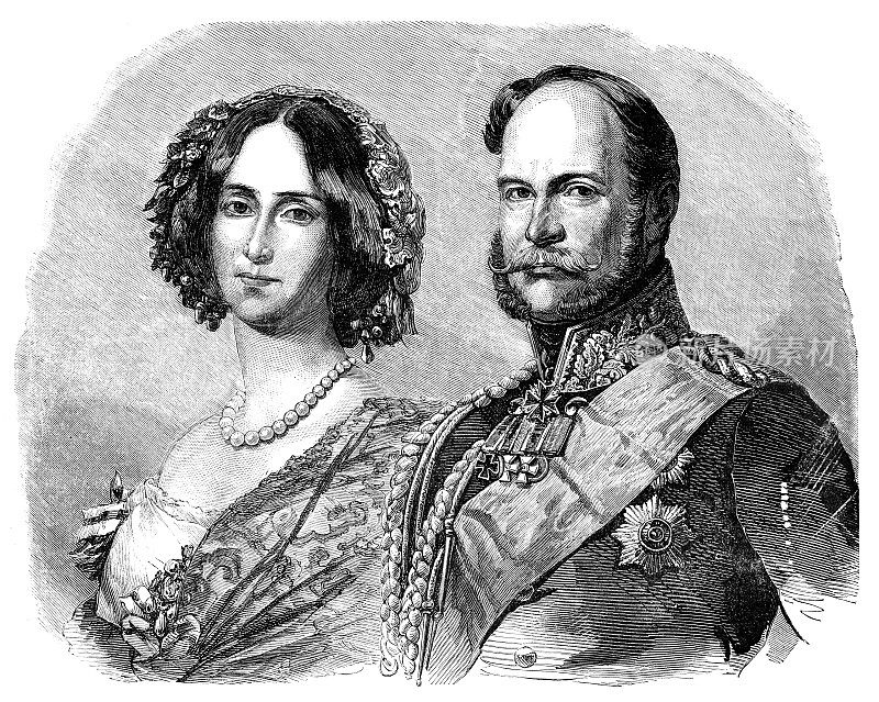 1858年，普鲁士摄政王威廉一世与妻子的肖像