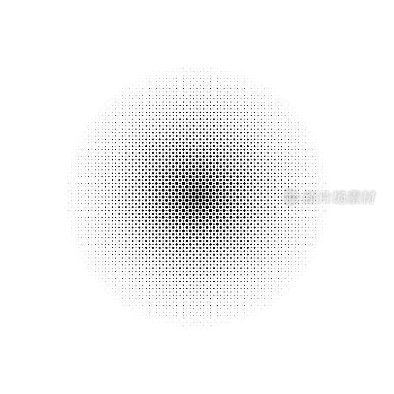 双重抽象黑白点渐变球体。