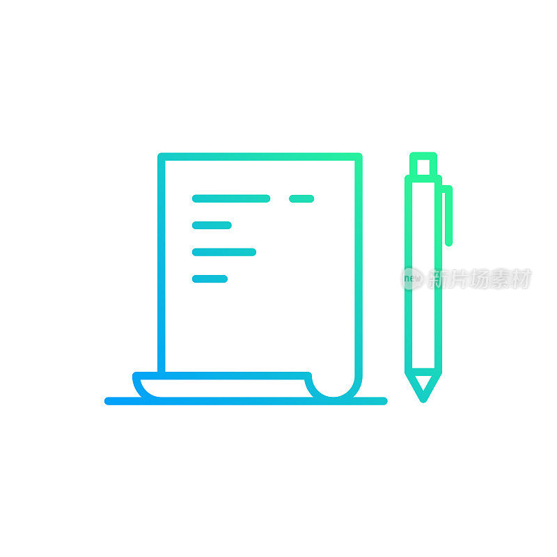 会议记录渐变线图标。Icon适用于网页设计、移动应用、UI、UX和GUI设计。