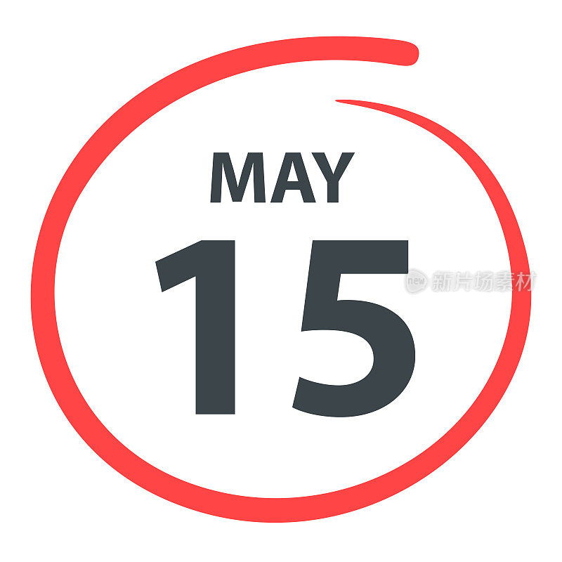 5月15日-白底红圈的日期