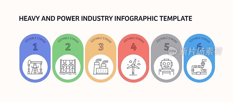 重型和电力工业相关的矢量信息图设计概念。