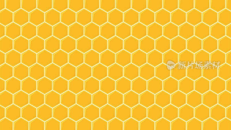 蜂巢背景。蜂巢，背景矢量插图上抽象的黄色蜂巢。
