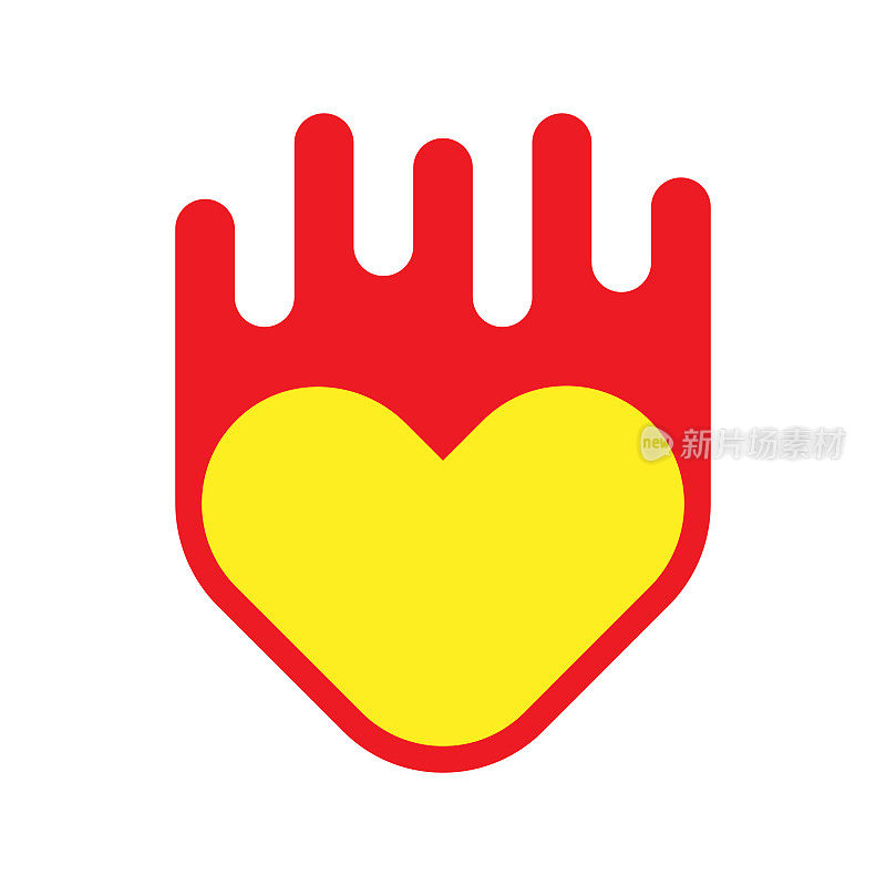 火上的心图标设计